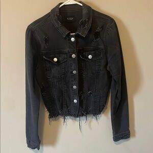 Black Distressed Denim Jacket